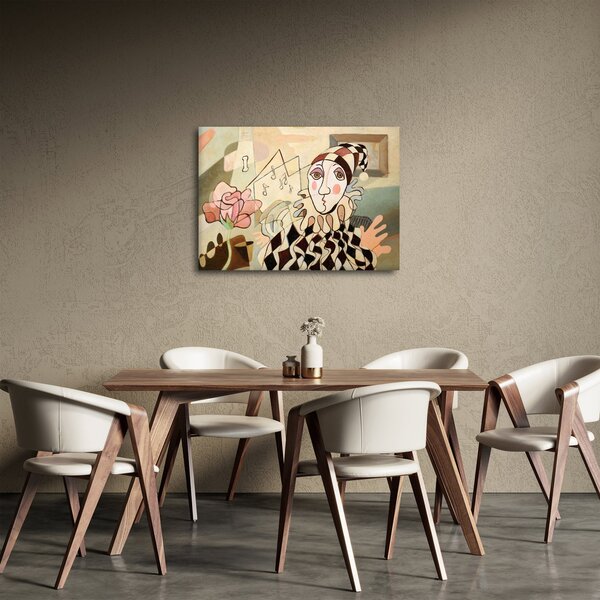 Obraz - Kubismus - harlequin and rose (70x50 cm)