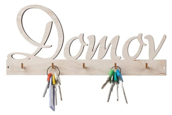 ČistéDřevo Dřevěný věšák na klíče - Domov