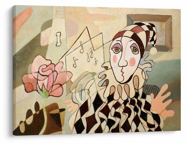 Obraz - Kubismus - harlequin and rose (70x50 cm)