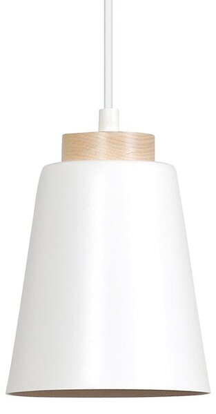Závěsné svítidlo BOLERO 1 – bílé, 1× E27, šířka 14 cm