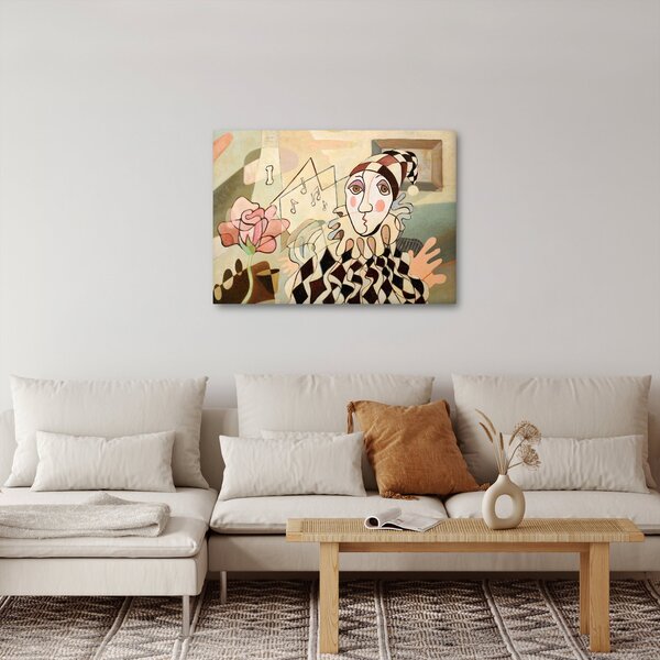 Obraz - Kubismus - harlequin and rose (70x50 cm)