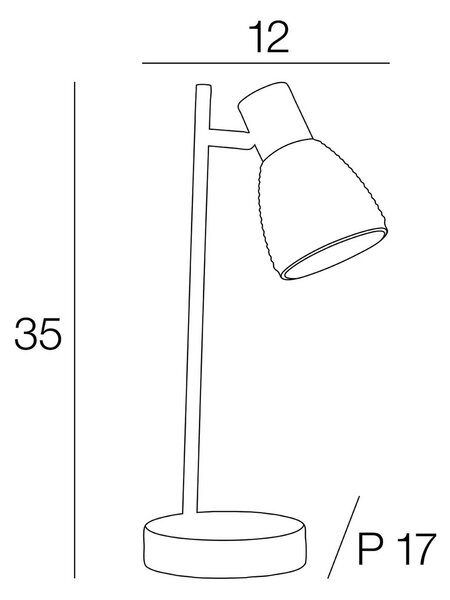COREP Stolní lampa Giada, černá/kouřově šedá, výška 35 cm, kov/sklo, Hliník / šedá / zinek, Obývací pokoj / jídelna, kov
