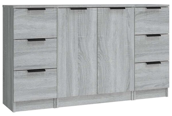 Příborníky 3 ks šedé sonoma kompozitní dřevo 3115842