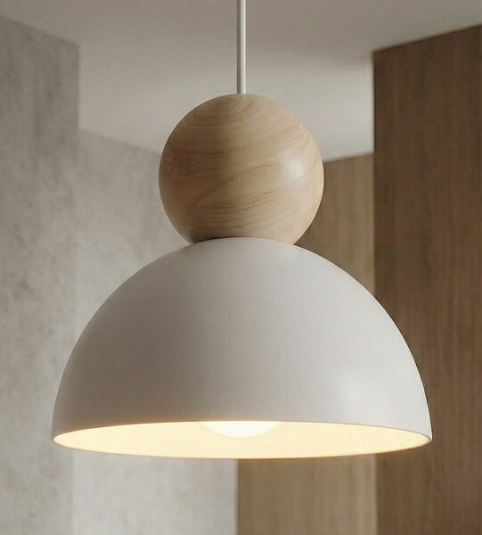 Závěsné svítidlo KAKI 1S – bílé, 1× E27, šířka 18 cm