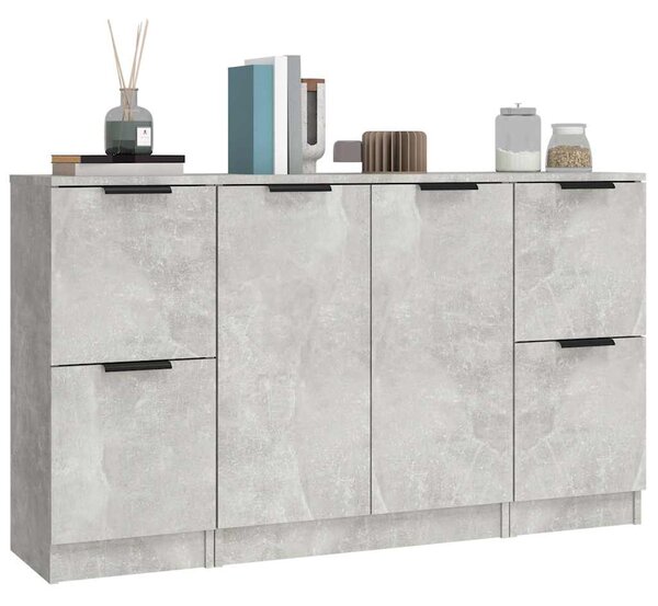 Příborníky 3 ks betonově šedé kompozitní dřevo 3115847