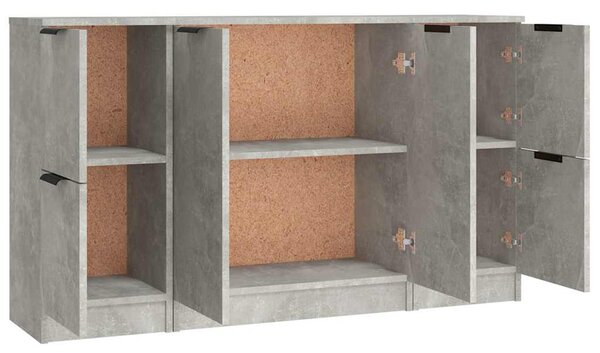 Příborníky 3 ks betonově šedé kompozitní dřevo 3115847