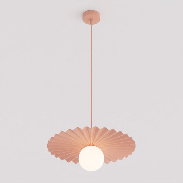 Závěsné svítidlo UMBRA 1 – korálové, bílé sklo, 1× G9, šířka 35 cm