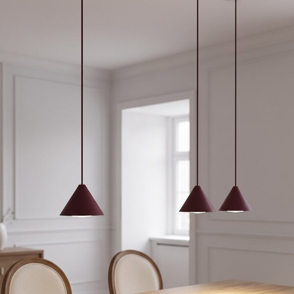 Závěsné svítidlo ELIT 3 – vínové, 3× GX53, šířka 70 cm