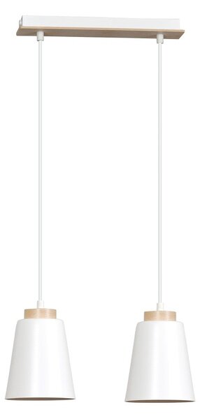 Závěsné svítidlo BOLERO 2 – bílé, 2× E27, šířka 40 cm
