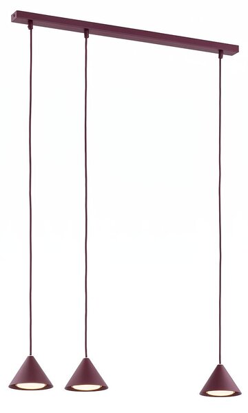 Závěsné svítidlo ELIT 3 – vínové, 3× GX53, šířka 70 cm