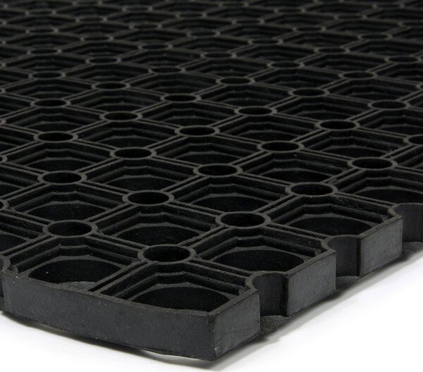 Gumová čisticí rohož Honeycomb 45 x 75 x 2,2 cm, černá
