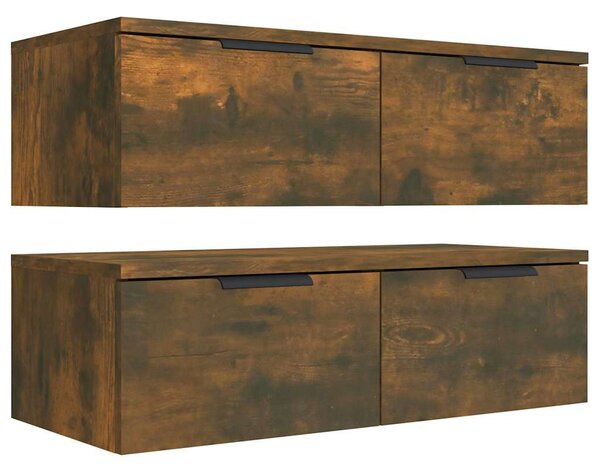 Nástěnné skříňky 2 ks kouřový dub 68x30x20 cm kompozitní dřevo 3115897