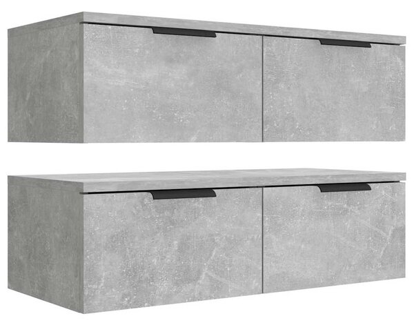 Nástěnné skříňky 2 ks betonově šedé 68x30x20cm kompozitní dřevo 3115895