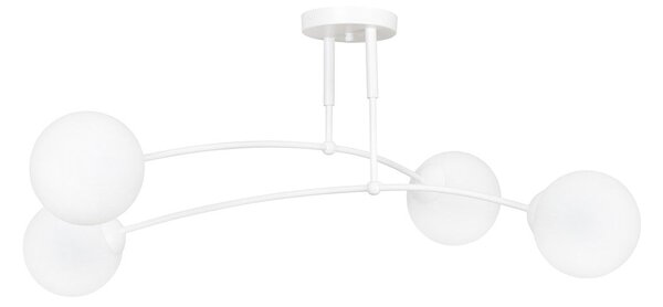 Stropní svítidlo PREGOS 4 – celobílé, sklo, 4× E14, šířka 60 cm