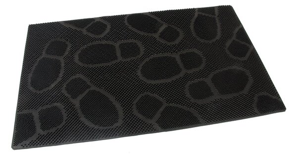 Gumová čisticí rohož Shoes 45 x 75 x 0,8 cm, černá