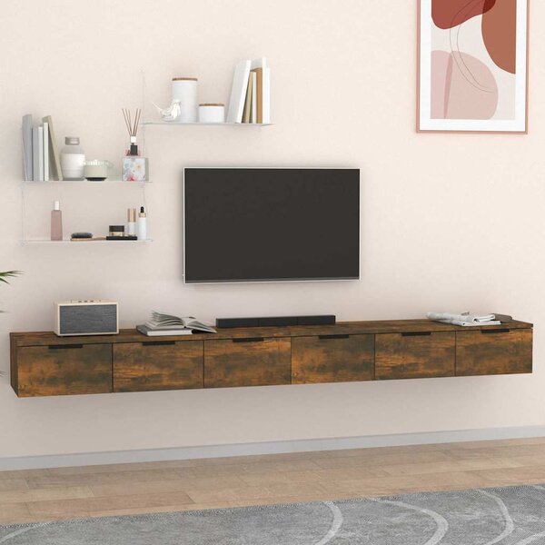 Nástěnné skříňky 2 ks kouřový dub 102x30x20 cm kompozitní dřevo 3115905