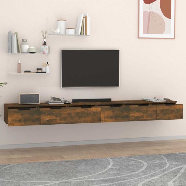 Nástěnné skříňky 2 ks kouřový dub 102x30x20 cm kompozitní dřevo 3115905