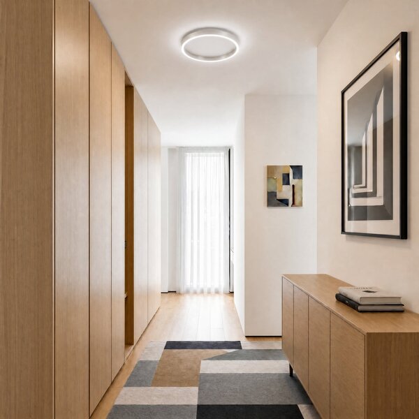Stropní Lampa Lucande, Rotundo, stmívatelné, Metalická, Obývací pokoj, Plast, Moderní