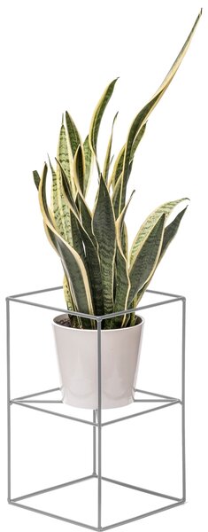 Stojan na jednu rostlinu. Volně stojící drátěný květináč – 40 cm. - Chrom (Versanis)