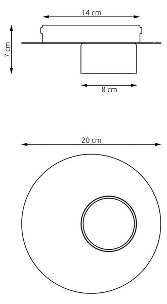 Stropní svítidlo PIXO 1 – černé, 1× GX53, šířka 20 cm