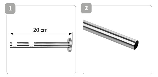 Dekodum Garnýž dvouřadá LOFT 19/19 mm matný chróm Délka: 160 cm