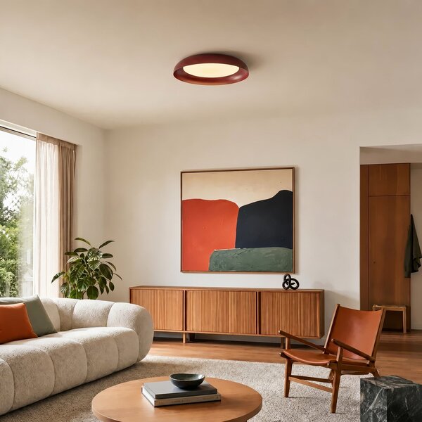 Stropní Lampa Lindby, Florie, Červená, Obývací pokoj, Plast, Moderní
