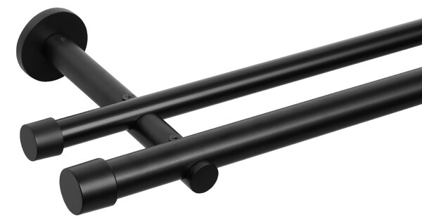 Dekodum Garnýž dvouřadá LOFT 25/19 mm černá matná Délka: 160 cm