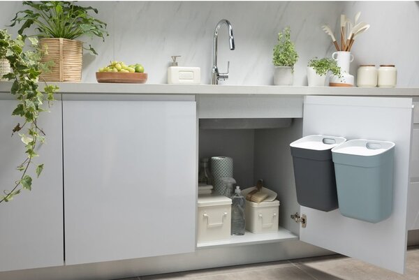 Tmavě šedý odpadkový koš na tříděný odpad z recyklovaného plastu 10 l Ready To Collect – Curver