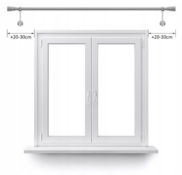 Dekodum Garnýž dvouřadá LOFT 19/19 mm matný chróm Délka: 160 cm