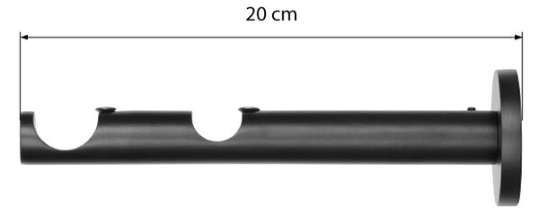 Dekodum Garnýž dvouřadá LOFT 25/19 mm černá matná Délka: 160 cm