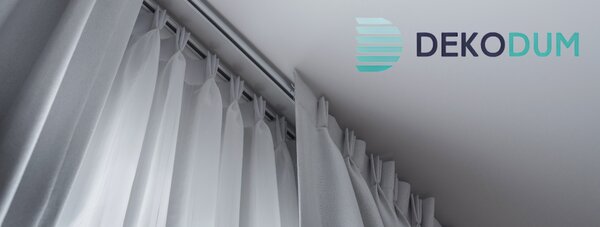 Dekodum Jednořadá hliníková stropní kolejnicová garnýž bílá kombinovaný Délka: 150 cm, Typ přichycení: žabky