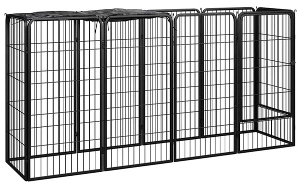 10panelová ohrádka pro psy černá 50 x 100 cm práškovaná ocel 3115948