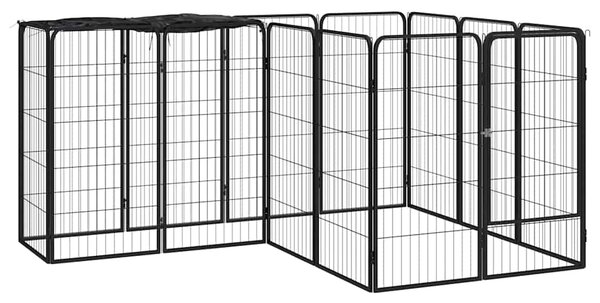 14panelová ohrádka pro psy černá 50 x 100 cm práškovaná ocel 3115949