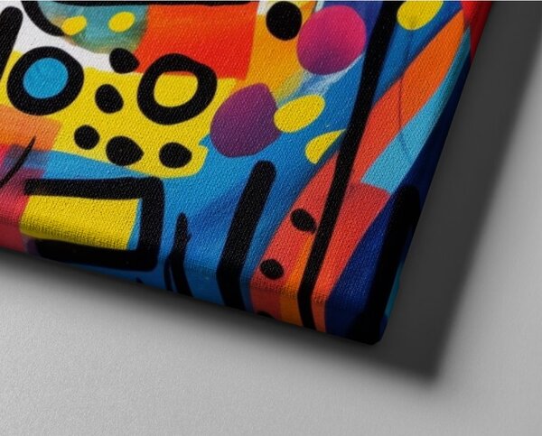 Obraz na plátně - Abstrakce s černými čarami Pop Art FeelHappy.cz Velikost obrazu (šířka x výška): 60 x 20 cm