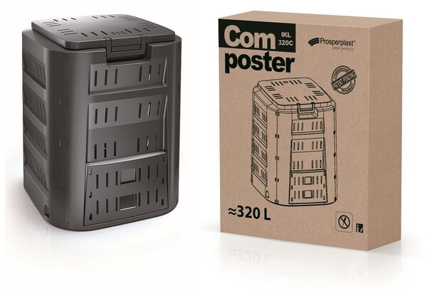 Kompostér, 220 l, černá