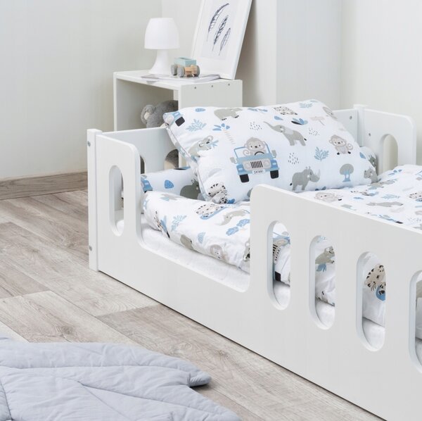 Dětská Montessori postel LUMI 2v1 - 160x80 cm - bílá