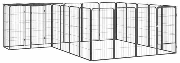 22panelová ohrádka pro psy černá 50 x 100 cm práškovaná ocel 3115951