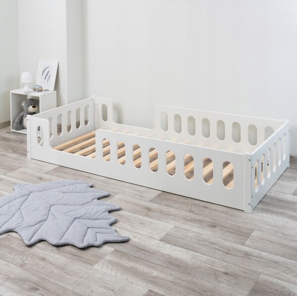 Dětská Montessori postel LUMI 2v1 - 160x80 cm - bílá