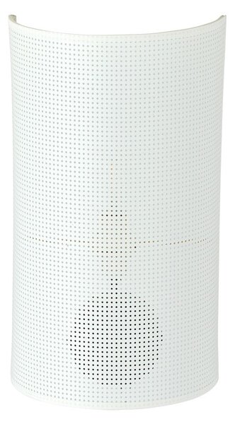 Nástěnné svítidlo ASTON K1 – bílé, zlaté textilní stínidlo, 1× E14, šířka 18 cm