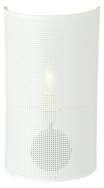 Nástěnné svítidlo ASTON K1 – bílé, zlaté textilní stínidlo, 1× E14, šířka 18 cm