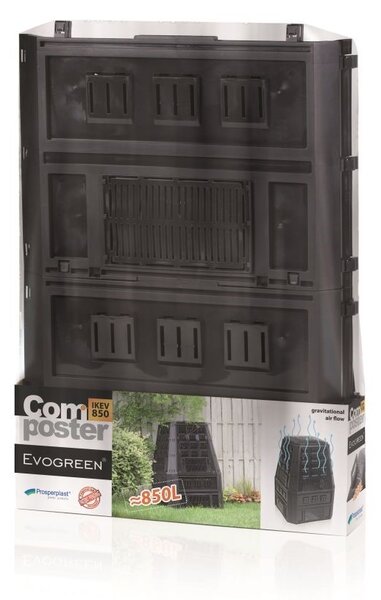 Kompostér, 850 l, černá