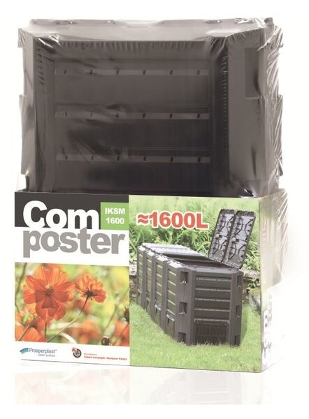 Kompostér, 1600 l, černá