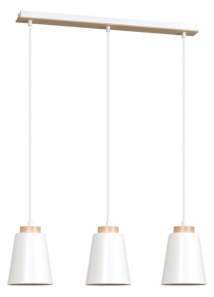 Závěsné svítidlo BOLERO 3 – bílé, 3× E27, šířka 66 cm