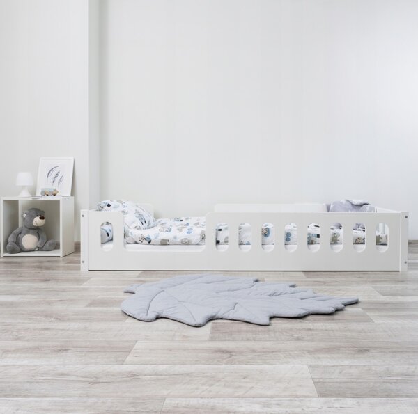 Dětská Montessori postel LUMI 2v1 - 160x80 cm - bílá