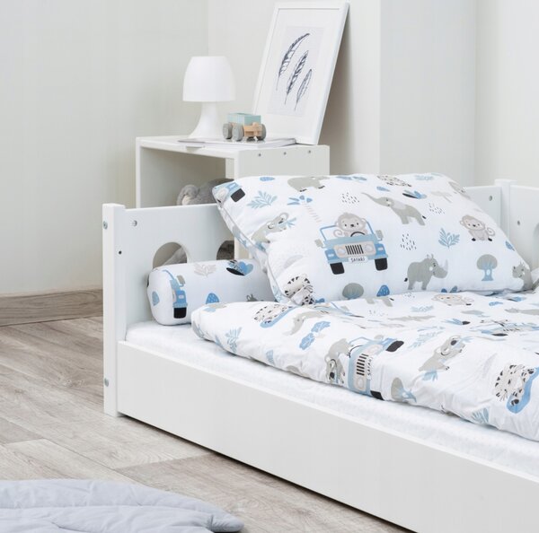 Dětská Montessori postel LUMI 2v1 - 160x80 cm - bílá