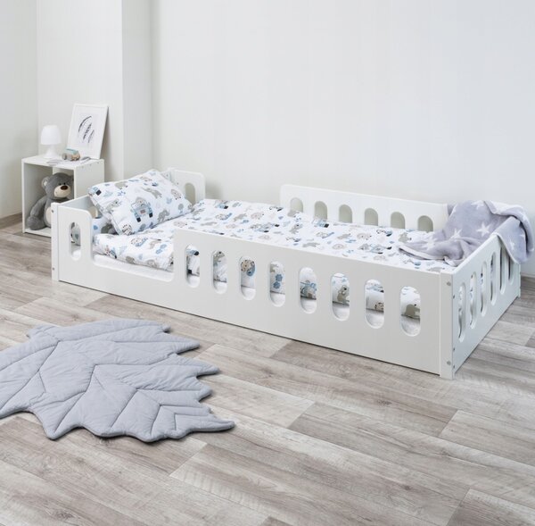 Dětská Montessori postel LUMI 2v1 - 160x80 cm - bílá