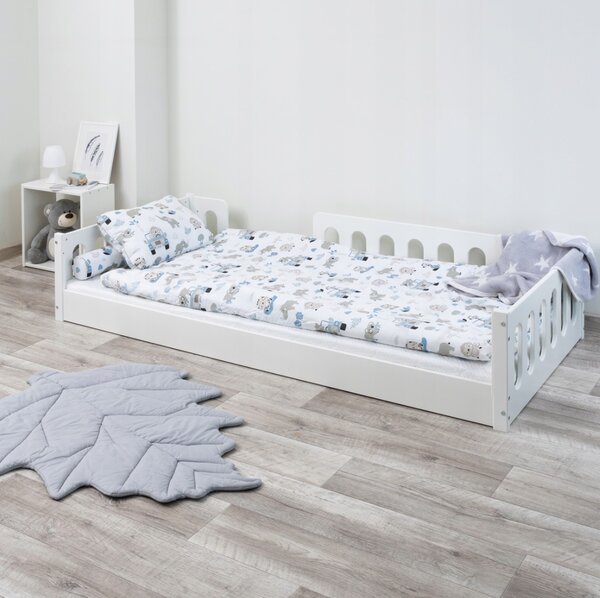 Dětská Montessori postel LUMI 2v1 - 160x80 cm - bílá