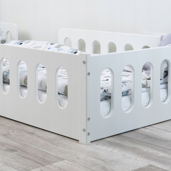 Dětská Montessori postel LUMI 2v1 - 160x80 cm - bílá