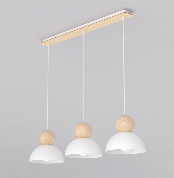 Závěsné svítidlo KAKI 3 – bílé, 3× E27, šířka 73 cm