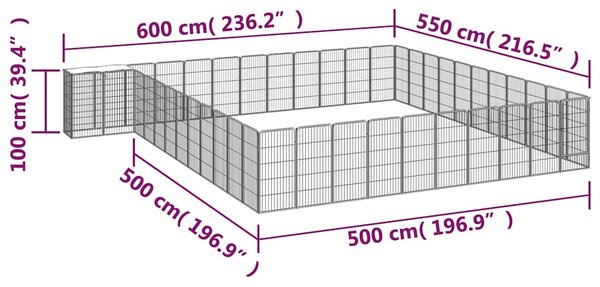 46panelová ohrádka pro psy černá 50 x 100 cm práškovaná ocel 3115957
